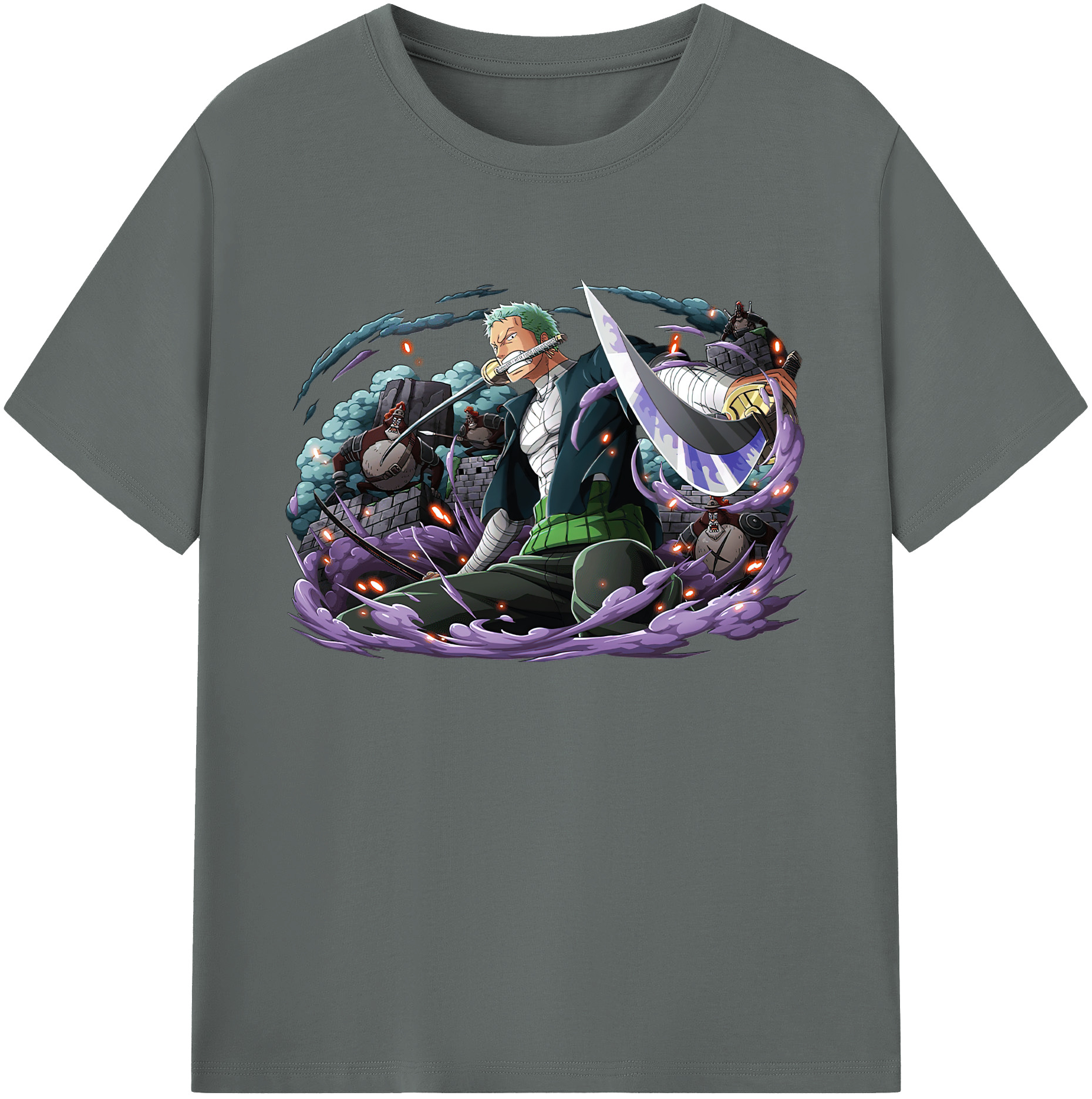 ワンピース ロロノア・ゾロ ONE PIECE Roronoa Zoro 綿100％ メンズ半袖Tシャツ｜肌触りやわらか＆通気性